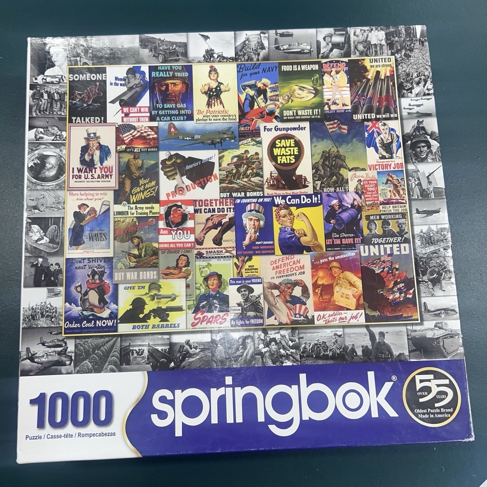 Lot Of 3 Jigsaw Puzzles, Springbok,  White Mountain, Buffalo 2 -1000pcs, 300 Pc